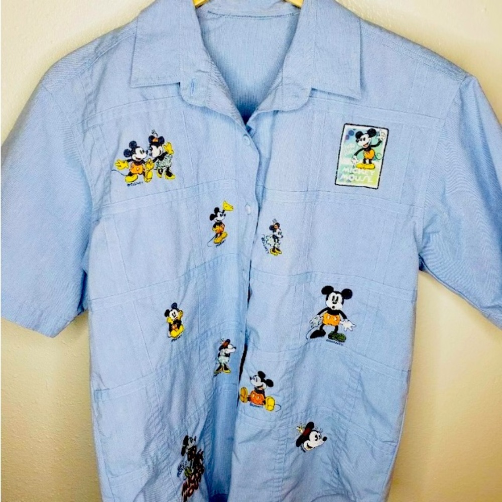 Mickey and Minnie Disney Short Sleeve Button Down Shirt
